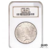 1922 Silver Peace Dollar NGC MS64