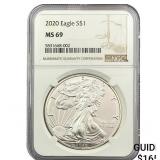 2020 Silver Eagle NGC MS69