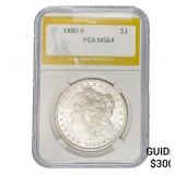 1880-S Morgan Silver Dollar PGA MS64