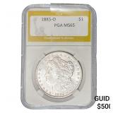 1885-O Morgan Silver Dollar PGA MS65