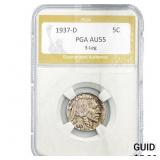 1937-D Buffalo Nickel PGA AU55 3-Leg