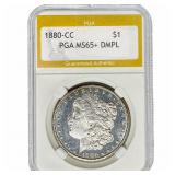 1800-CC Morgan Silver Dollar PGA MS65+ DMPL