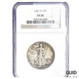 1921-D Walking Liberty Half Dollar NGC VF30