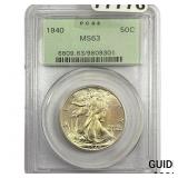 1940 Walking Liberty Half Dollar PCGS MS63