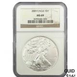 2009 Silver Eagle NGC MS69