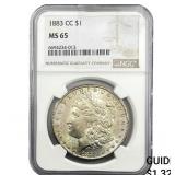 1883-CC Morgan Silver Dollar NGC MS65