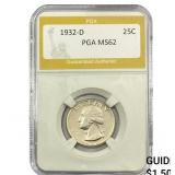 1932-D Washington Silver Quarter PGA MS62