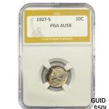 1927-S Mercury Silver Dime PGA AU58
