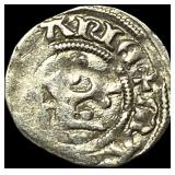 1386-1395 Hungary Mary Silver Denar CLOSELY UNCIRC
