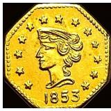 1853 California Gold 50 Cents Token HIGH  GRADE