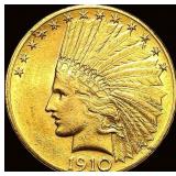 1910 Indian Head Gold Eagle $10 UNCIRCULATED