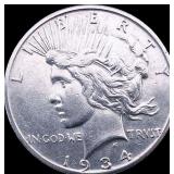 1934-S Silver Peace Dollar CLOSELY UNCIRCULATED