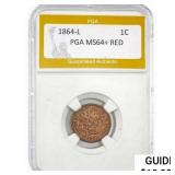 1864-L Indian Head Cent PGA MS64+ Red