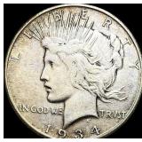 1934-S Silver Peace Dollar NEARLY UNCIRCULATED