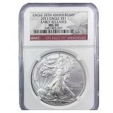 2011 Silver Eagle NGC MS70