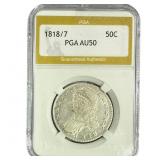 1818/7 Capped Bust Half Dollar PGA AU50