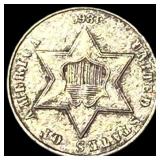1861 Silver Three-Cent Piece CLOSELY UNCIRCULATED