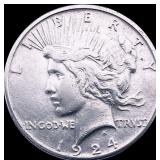 1924-S Silver Peace Dollar CLOSELY UNCIRCULATED
