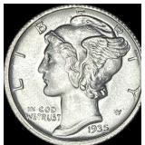 1935-D Silver Mercury Dime GEM BU