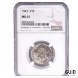 1945 Washington Silver Quarter NGC MS66