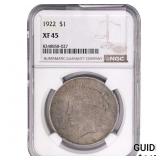 1922 Silver Peace Dollar NGC XF45