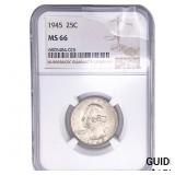 1945 Washington Silver Quarter NGC MS66