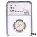 1945 Washington Silver Quarter NGC MS66