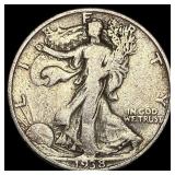 1938-D Silver Walking Liberty Half Dollar  LIGHTL