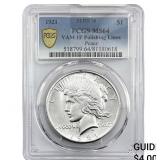 1921 Silver Peace Dollar PCGS MS64 VAM 1F