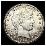 1915-S Barber Silver Quarter GEM BU