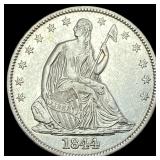 1844 Silver Seated Liberty Half Dollar CHOICE  AU