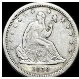 1839 Seated Liberty Silver Quarter NEARLY  UNCIRC
