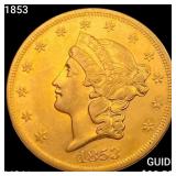 1853 $20 Gold Double Eagle UNCIRCULATED