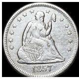 1857-O Seated Liberty Quarter ABOUT  UNCIRCULATED