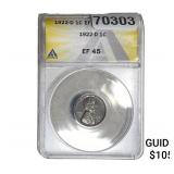 1922-D Wheat Cent ANACS EF45