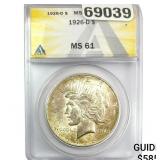 1926-D Silver Peace Dollar ANACS MS61