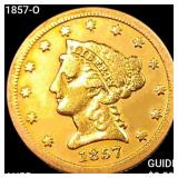1857-O $2.50 Gold Quarter Eagle HIGH GRADE