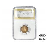 1863 Indian Head Cent PGA MS65