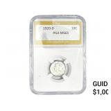 1920-D Mercury Silver Dime PGA MS63