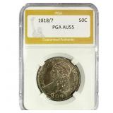 1818/7 Capped Bust Half Dollar PGA AU55