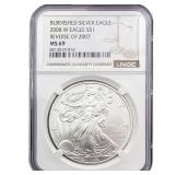 2008-W Rev 07 Silver Eagle NGC MS69