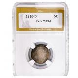 1916-D Buffalo Nickel PGA MS63