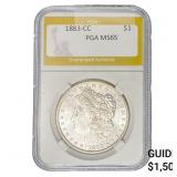 1883-CC Morgan Silver Dollar PGA MS65
