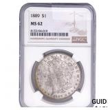 1889 Morgan Silver Dollar NGC MS62