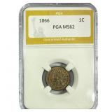 1866 Indian Head Cent PGA MS62