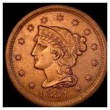1851 Braided Hair Large Cent CHOICE AU