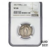 1917 Standing Liberty Quarter NGC VF20 Type 1