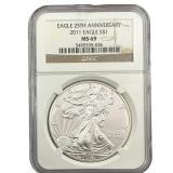 2011 Silver Eagle NGC MS69