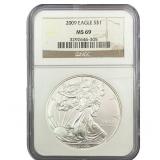 2009 Silver Eagle NGC MS69
