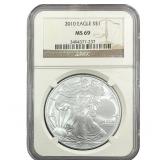 2010 Silver Eagle NGC MS69